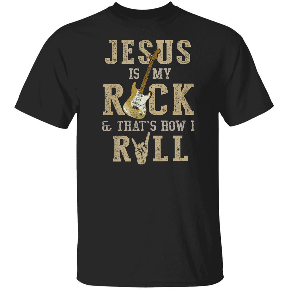 Rock hand sign, Jesus is my Rock and that's how I Roll - Jesus, Guitarist Apparel