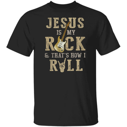 Rock hand sign, Jesus is my Rock and that's how I Roll - Jesus, Guitarist Apparel