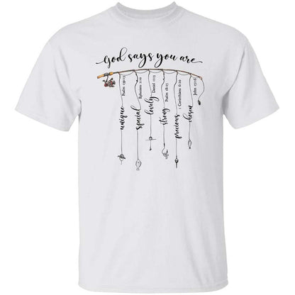 Fishing apparel, God says you are unique special - Jesus Apparel