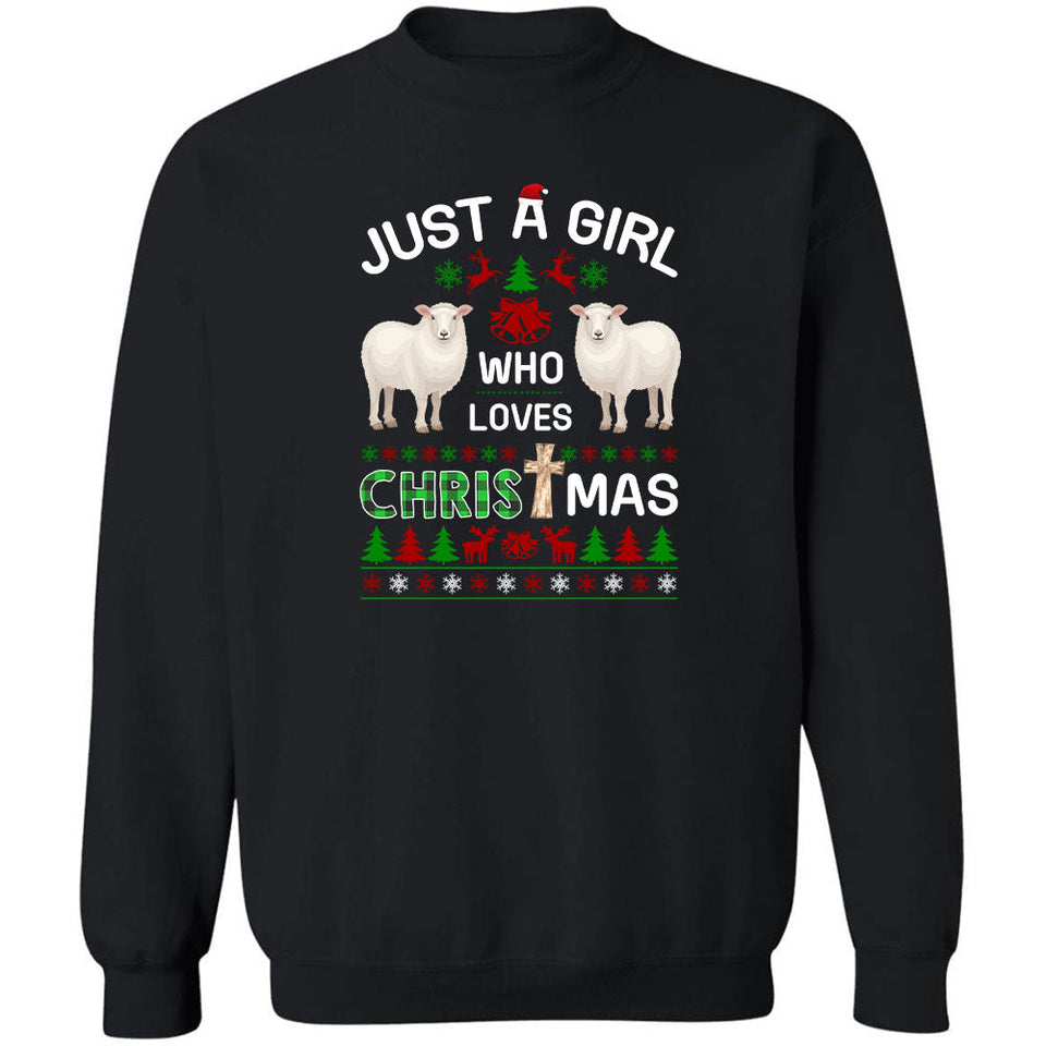 Just a girl who love Christmas - Jesus, Lambs, Christmas Apparel