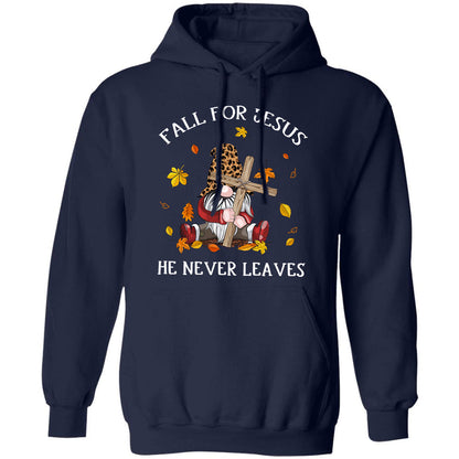 Jesus - Gnome - Fall for Jesus, he never leaves - Apparel