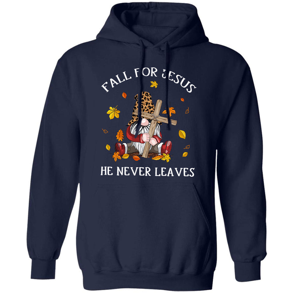 Jesus - Gnome - Fall for Jesus, he never leaves - Apparel