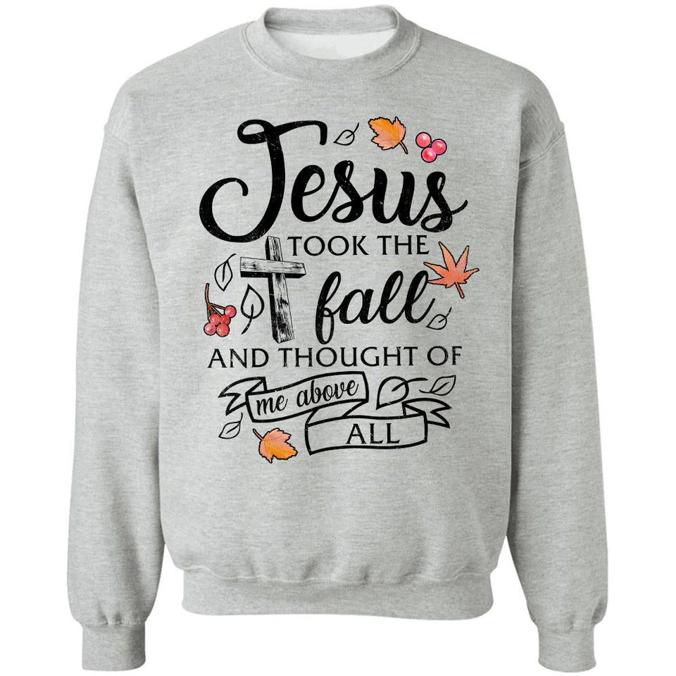 Autumn leave, Jesus took the fall and thought of me above all - Jesus Apparel