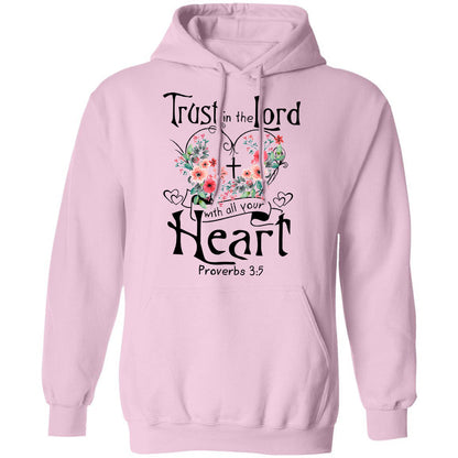 Flower heart, Cross symbol, Trust in the Lord with all your heart - Jesus Apparel