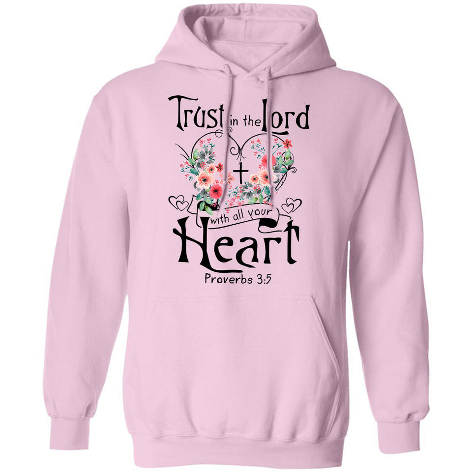 Flower heart, Cross symbol, Trust in the Lord with all your heart - Jesus Apparel