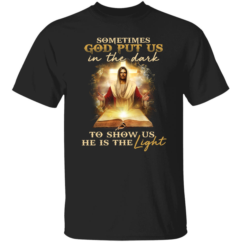 Jesus painting, The holly Bible, Sometimes God put us in the dark to show us he is the Light - Jesus Apparel