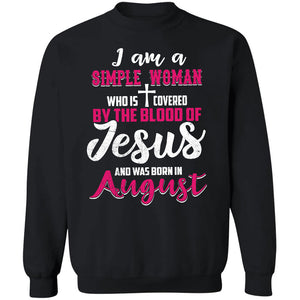 August Simple Woman - I'm covered by the blood of Jesus - Jesus Apparel