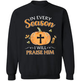 Jesus, Pumpkin, Cross - In every season I'll praise him Black Apparel