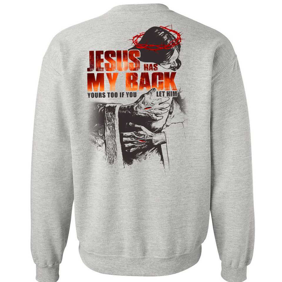 In the arms of God, Jesus has my back - Jesus painting Back-printed Apparel