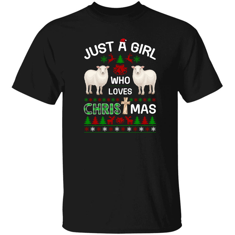 Just a girl who love Christmas - Jesus, Lambs, Christmas Apparel