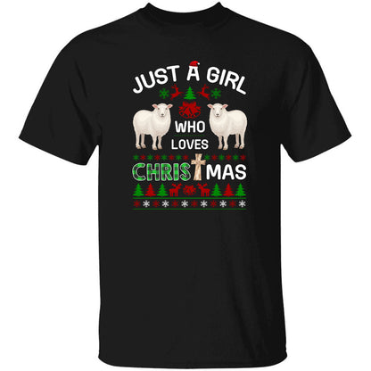 Just a girl who love Christmas - Jesus, Lambs, Christmas Apparel