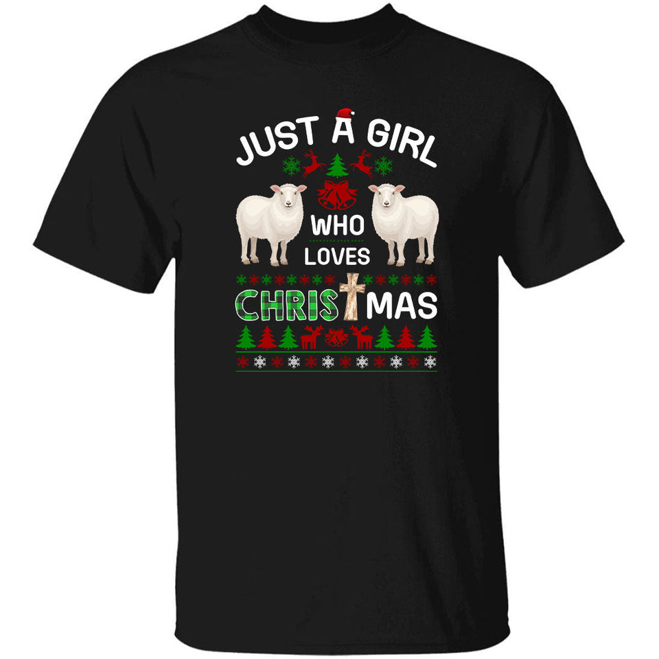 Just a girl who love Christmas - Jesus, Lambs, Christmas Apparel