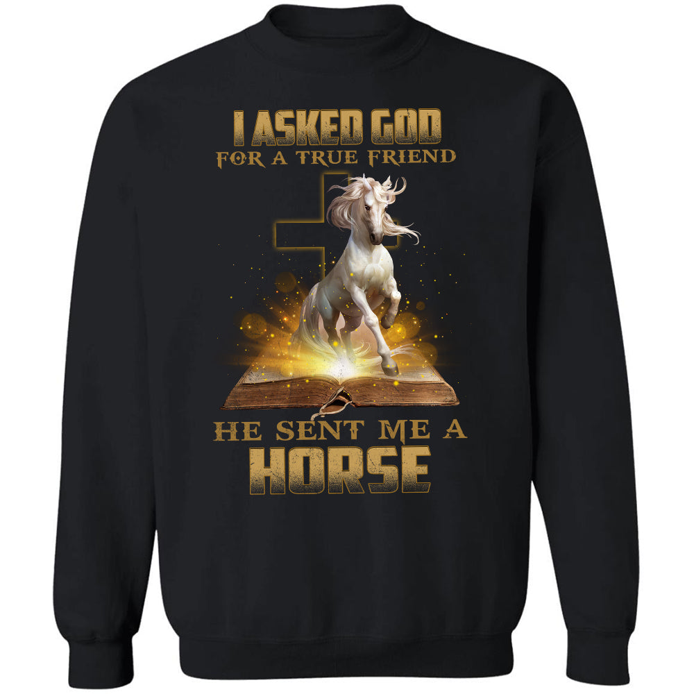 I asked God for a true friend, He sent me a Horse - Jesus, Horse Apparel