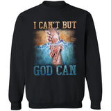 Holding hands, Blue ocean, I can't but God can - Jesus Apparel