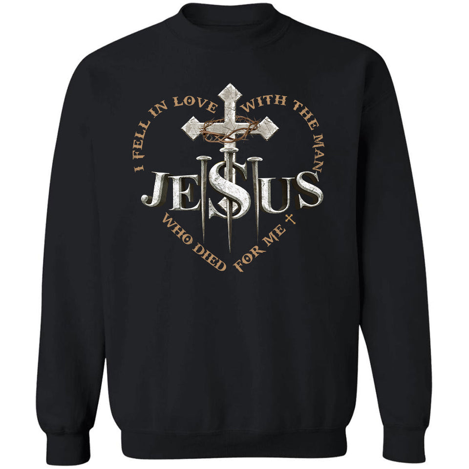 The iron cross, Crown of thorn, Heart shape, Jesus and three nails, I fall in love with the man who die for me - Jesus Apparel