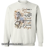 Running horse, White horse, God made a horse from the breath of the wind - Jesus Apparel