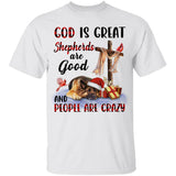 Old german shepherd dog, Christmas gift, God is great Shepherds are good - Jesus Apparel