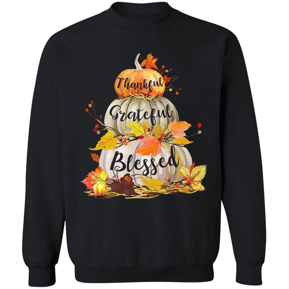 Pumpkin - Thankful Grateful Blessed - Jesus Apparel