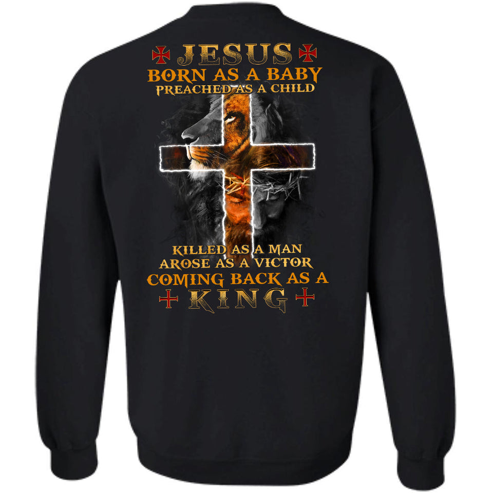 Jesus - Coming back as a king - Back-printed Apparel