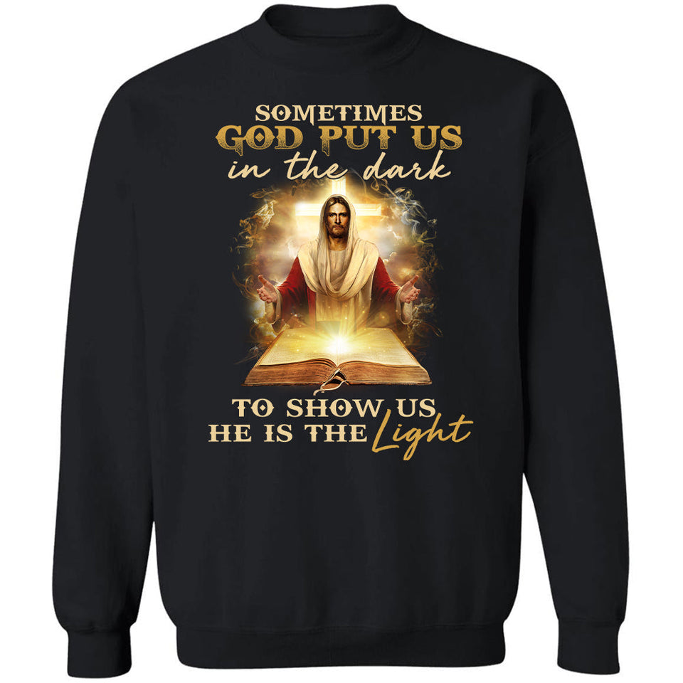 Jesus painting, The holly Bible, Sometimes God put us in the dark to show us he is the Light - Jesus Apparel