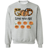 Autumn pumpkin, Sunflower, God says you are unique - Jesus Apparel