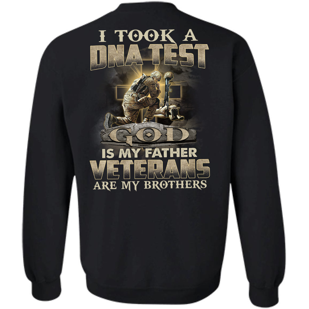 Jesus, awesome warrior, God is my father & Veterans are my brothers Back-printed Apparel