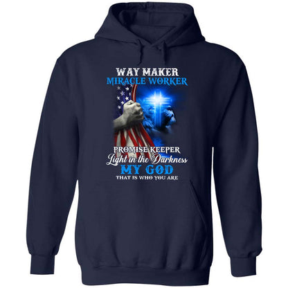 Cross light, US flag, Lion spirit, Jesus is the light in the God - Jesus Apparel