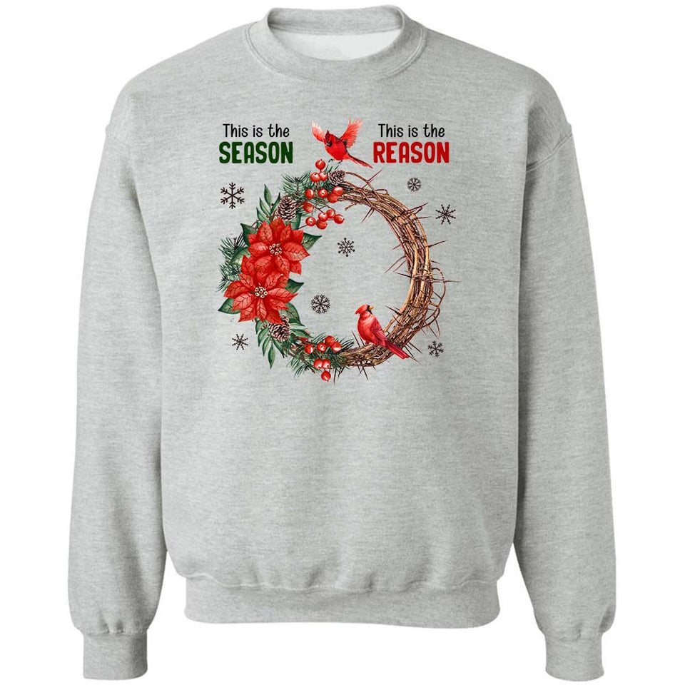 Jesus - Cardinals and wreath - This is the reason - Apparel