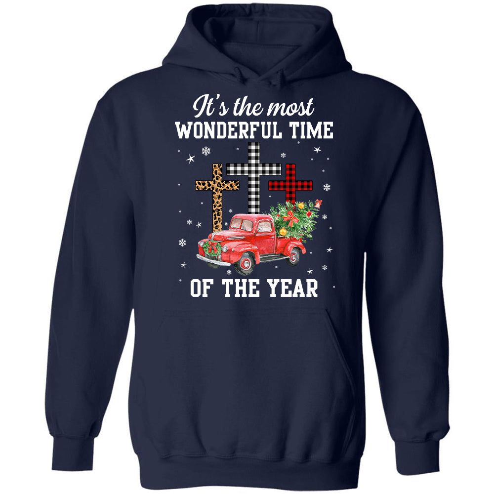 It's the most wonderful time of the year, Christmas, Red truck, Crosses - Jesus Apparel