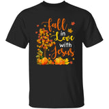 Jesus, Autumn season, Pumpkin, Maple leaf - Fall in love with Jesus Apparel