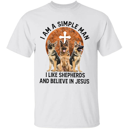German Shepherd, I'm a simple man, I like Shepherds & believe in Jesus - Jesus, Dog Apparel