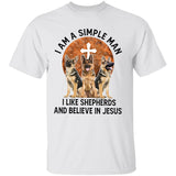 German Shepherd, I'm a simple man, I like Shepherds & believe in Jesus - Jesus, Dog Apparel
