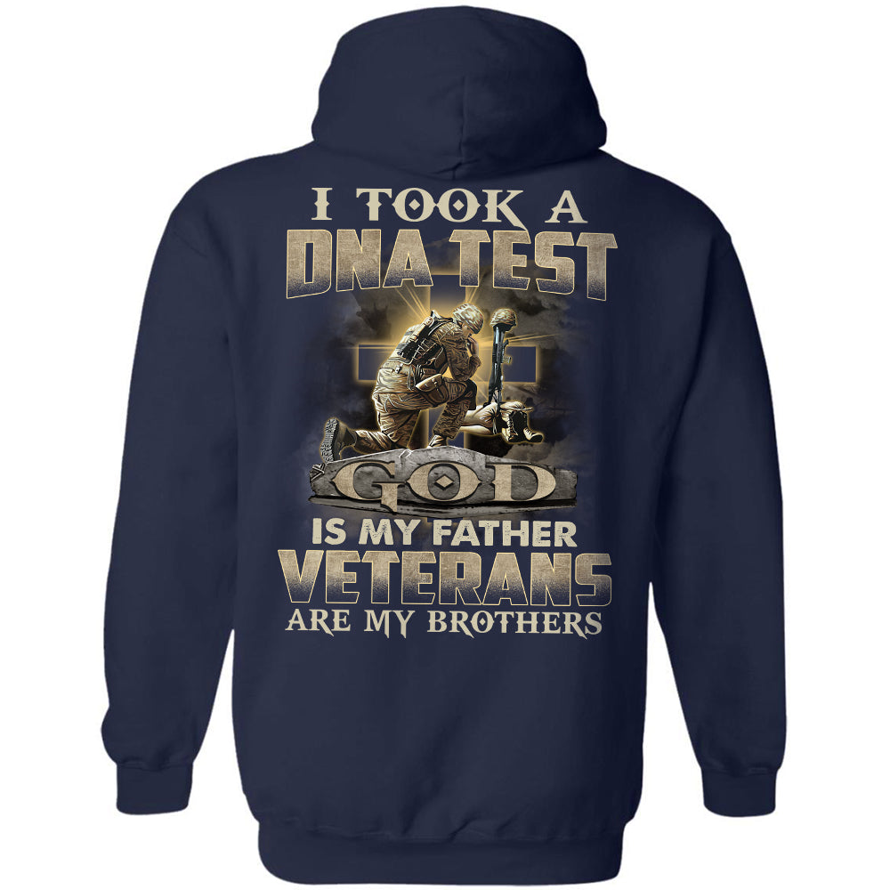 Jesus, awesome warrior, God is my father & Veterans are my brothers Back-printed Apparel