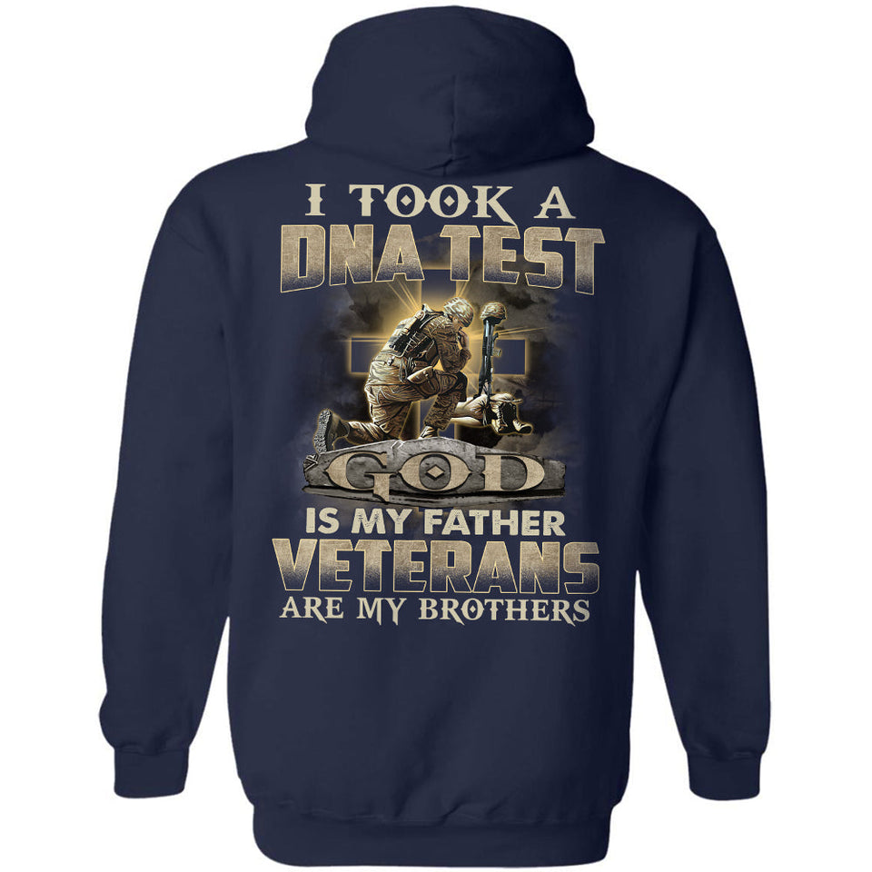 Jesus, awesome warrior, God is my father & Veterans are my brothers Back-printed Apparel