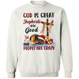 Old german shepherd dog, Christmas gift, God is great Shepherds are good - Jesus Apparel