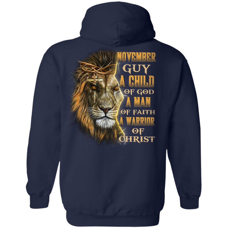November Guy, Amazing lion of Judah, A child of God - Jesus Back-printed Apparel
