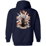 Jesus painting, Veteran in the arms of God, Lord watch over them - Jesus Back-printed Apparel
