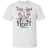 Flower heart, Cross symbol, Trust in the Lord with all your heart - Jesus Apparel