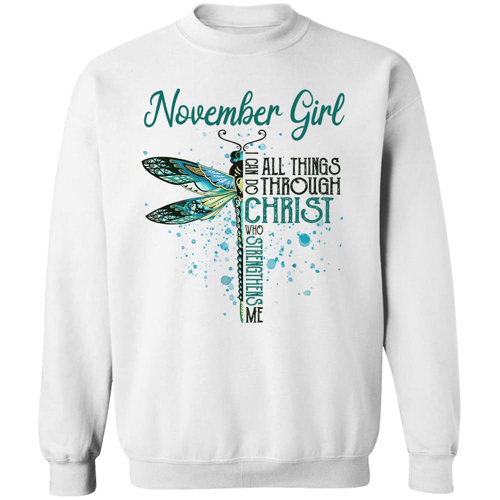 November girl - Jesus, Dragonfly, Christ Apparel