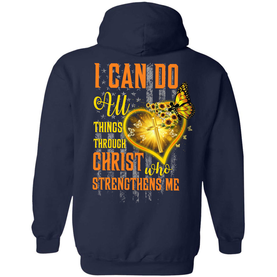 I can do all things through Christ who strengthens me - Jesus Back-printed Apparel