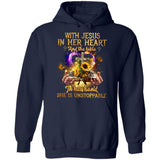 With Jesus in her heart, She is unstoppable - Jesus Apparel