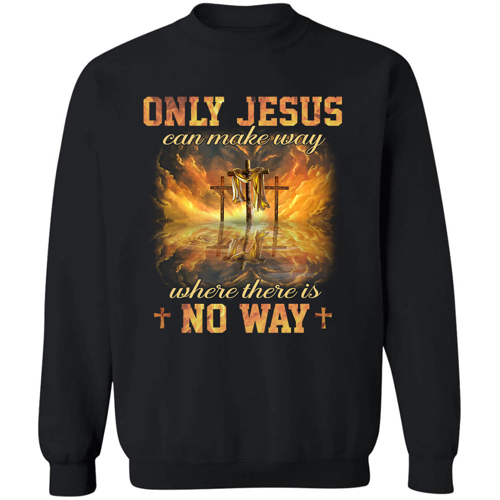 Beautiful halo, Wooden cross, Only Jesus can make way where there is no way - Jesus Apparel