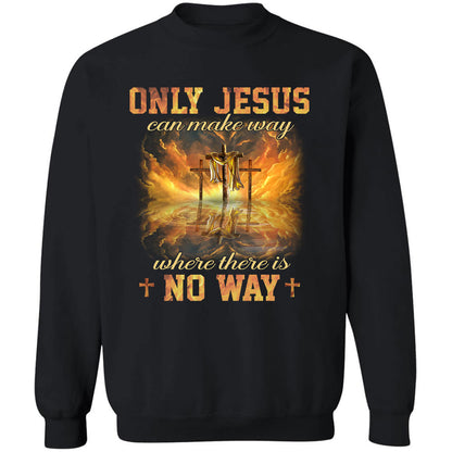 Beautiful halo, Wooden cross, Only Jesus can make way where there is no way - Jesus Apparel