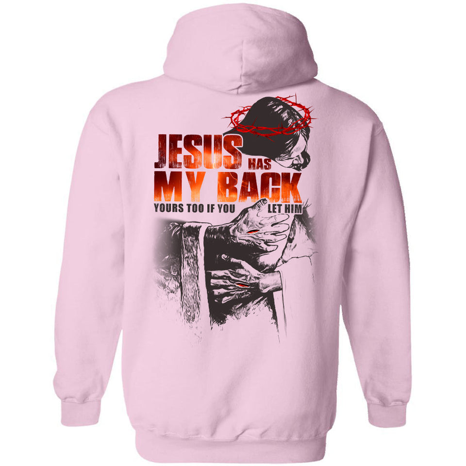 In the arms of God, Jesus has my back - Jesus painting Back-printed Apparel