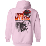 In the arms of God, Jesus has my back - Jesus painting Back-printed Apparel