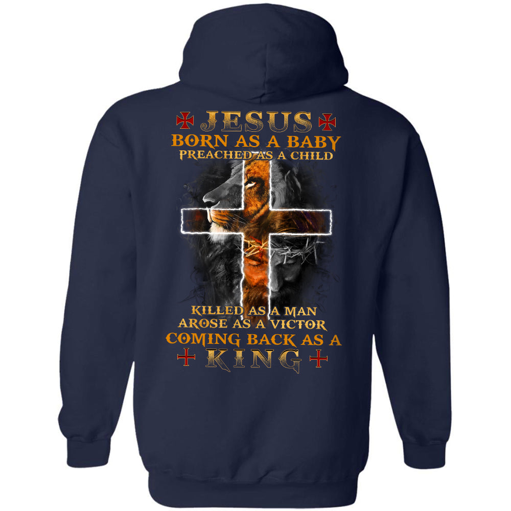Jesus - Coming back as a king - Back-printed Apparel