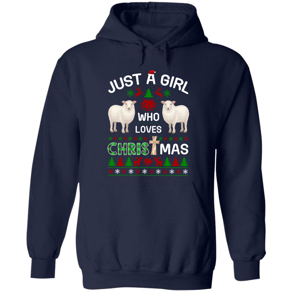 Just a girl who love Christmas - Jesus, Lambs, Christmas Apparel