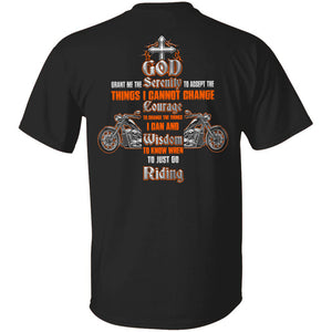 Jesus - Motorbike - God grant me wisdom to know when to just go riding - Back-printed Back Apparel