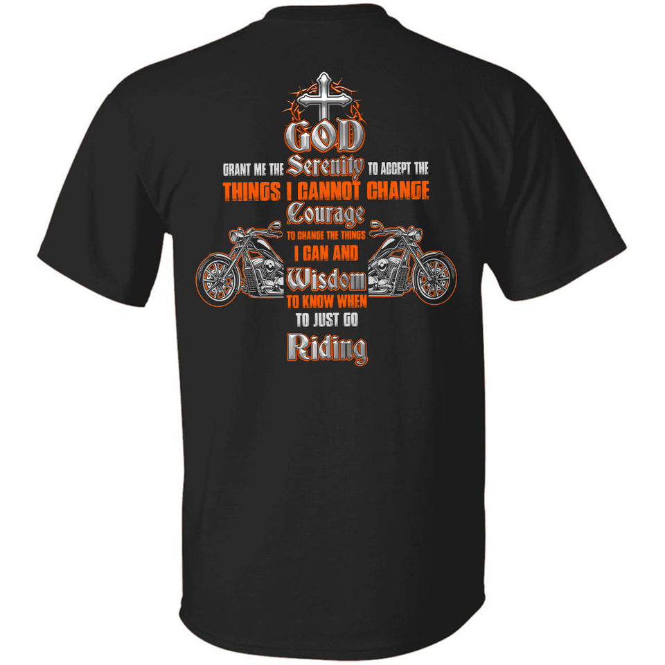 Jesus - Motorbike - God grant me wisdom to know when to just go riding - Back-printed Back Apparel
