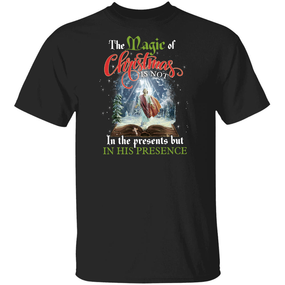 Jesus painting, The holly Bible, Cross light, Winter forest, The magic of Christmas is in his presence - Jesus Apparel